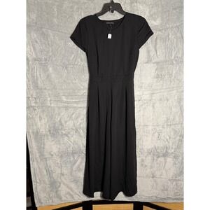 J.Crew Black Short Sleeve Wrap Back Wide Leg cropped Jumpsuit Size 00 NWT NEW